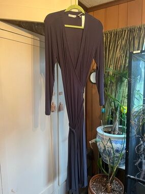 Barefoot Dreams Long Sleeve Wrap Dress in Plum